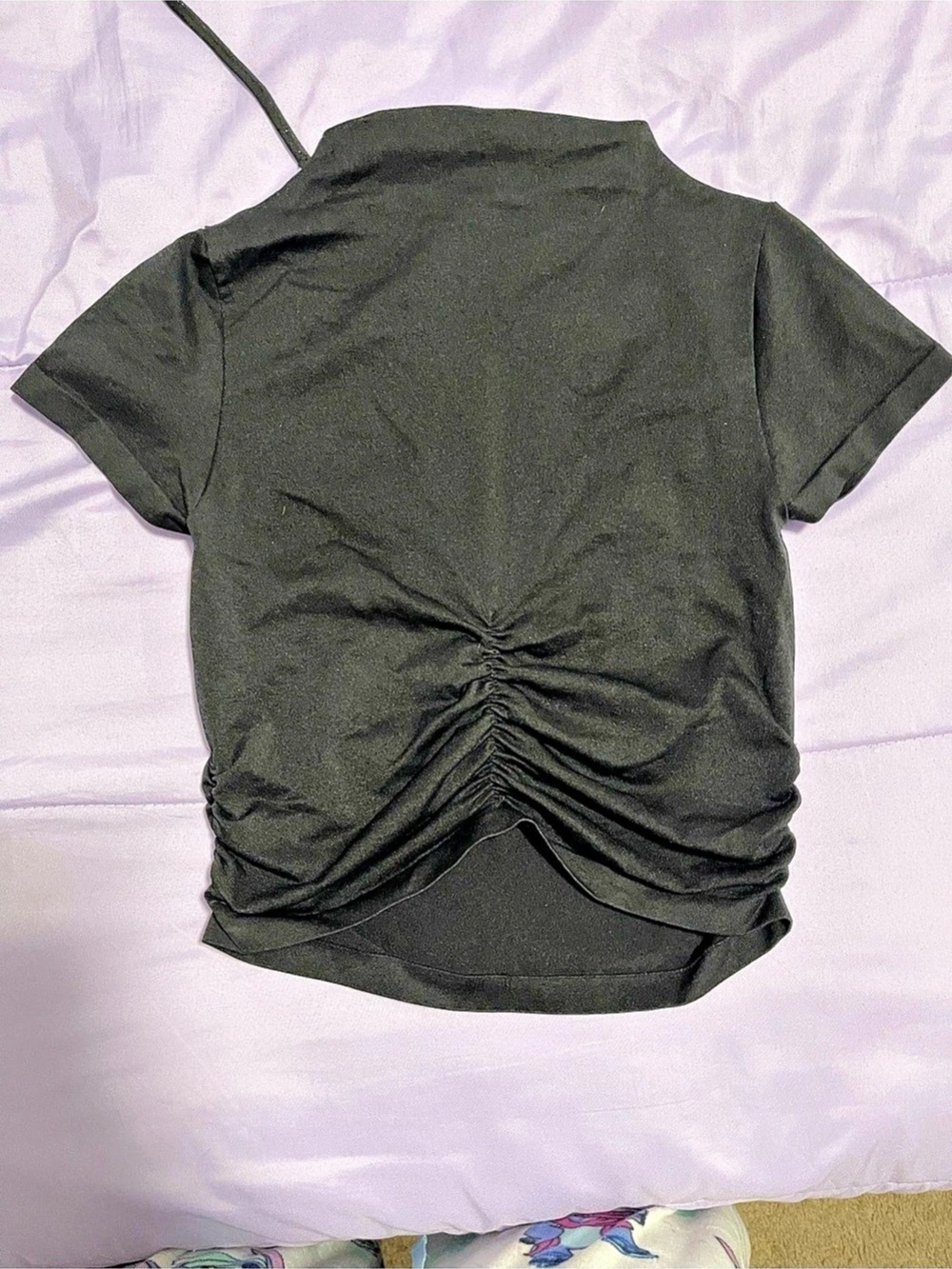 eyecan dandy Ruched Front Black Top